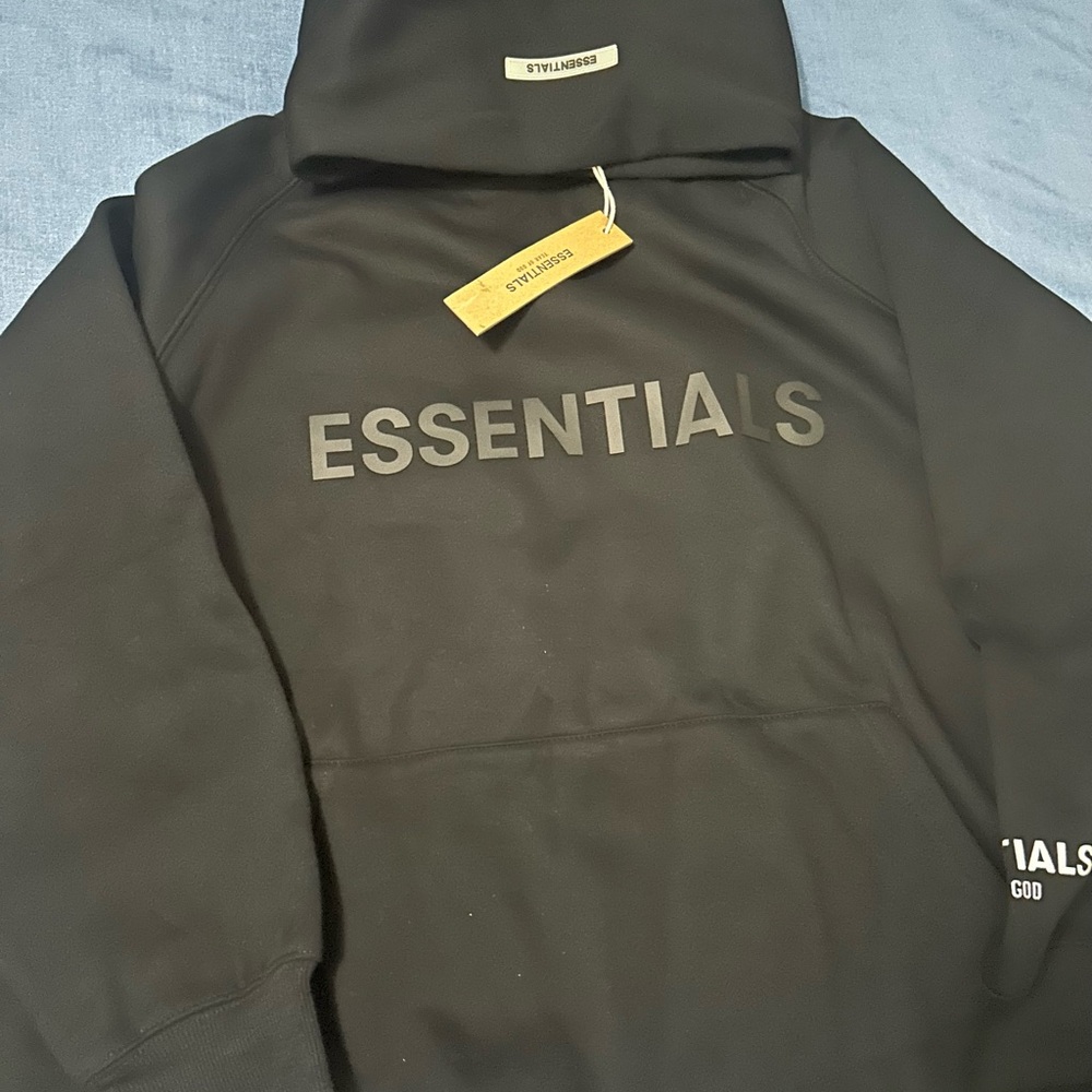 Essentials black hoodie size M